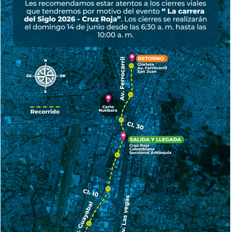 El Poblado tendrá cierres viales este domingo por evento deportivo