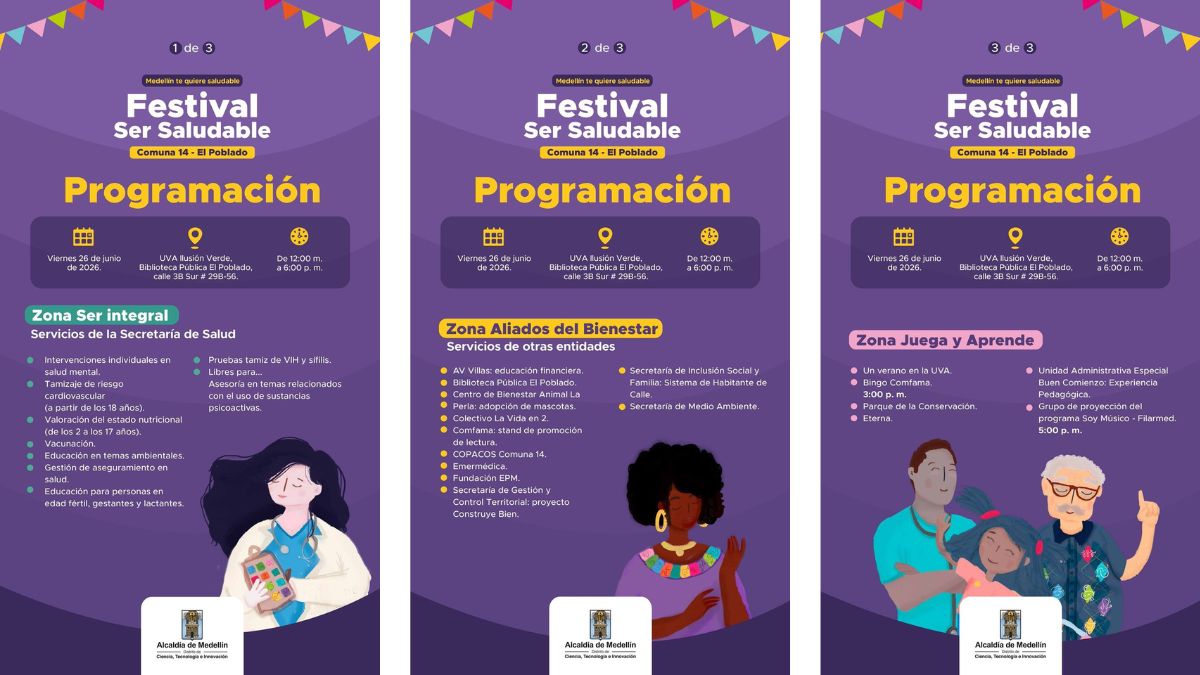 El Poblado tendrá Festival Ser Saludable con servicios gratuitos