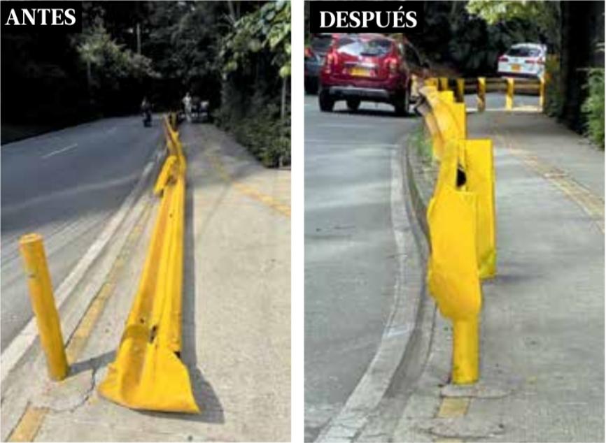 Baranda reparada en la transversal Inferior
