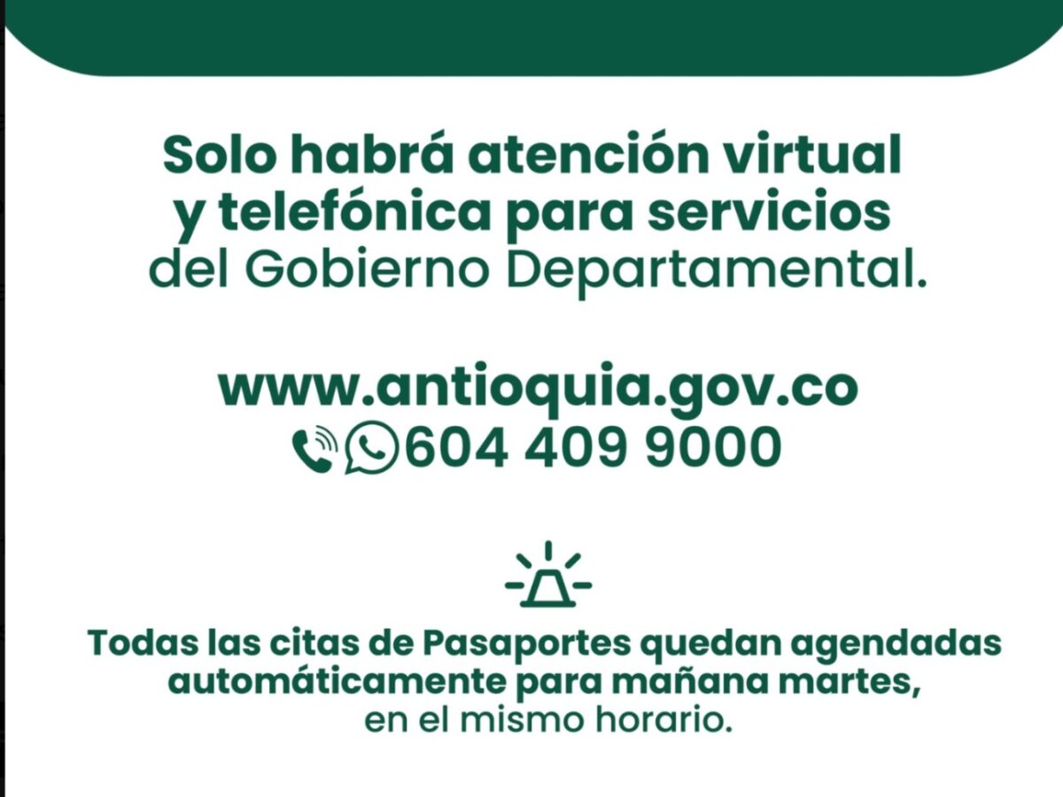 Gobernación de Antioquia decreta teletrabajo este lunes tras el sismo