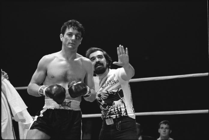Raging Bull (1980) Martin Scorsese on the set with Rober De Niro