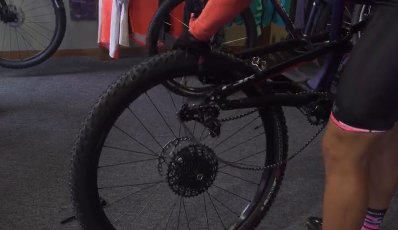 Llanta trasera de la bicicleta