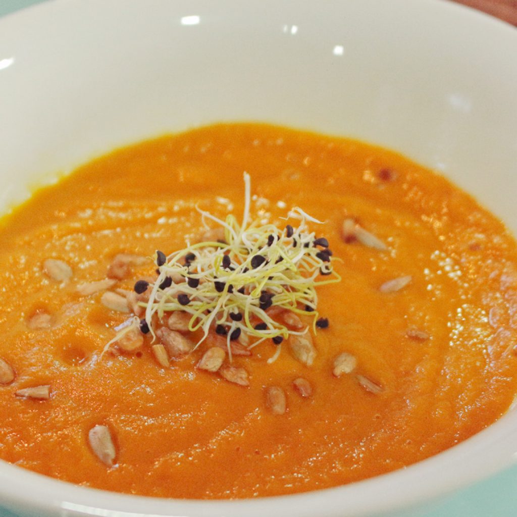 Crema de zanahoria sin lácteos