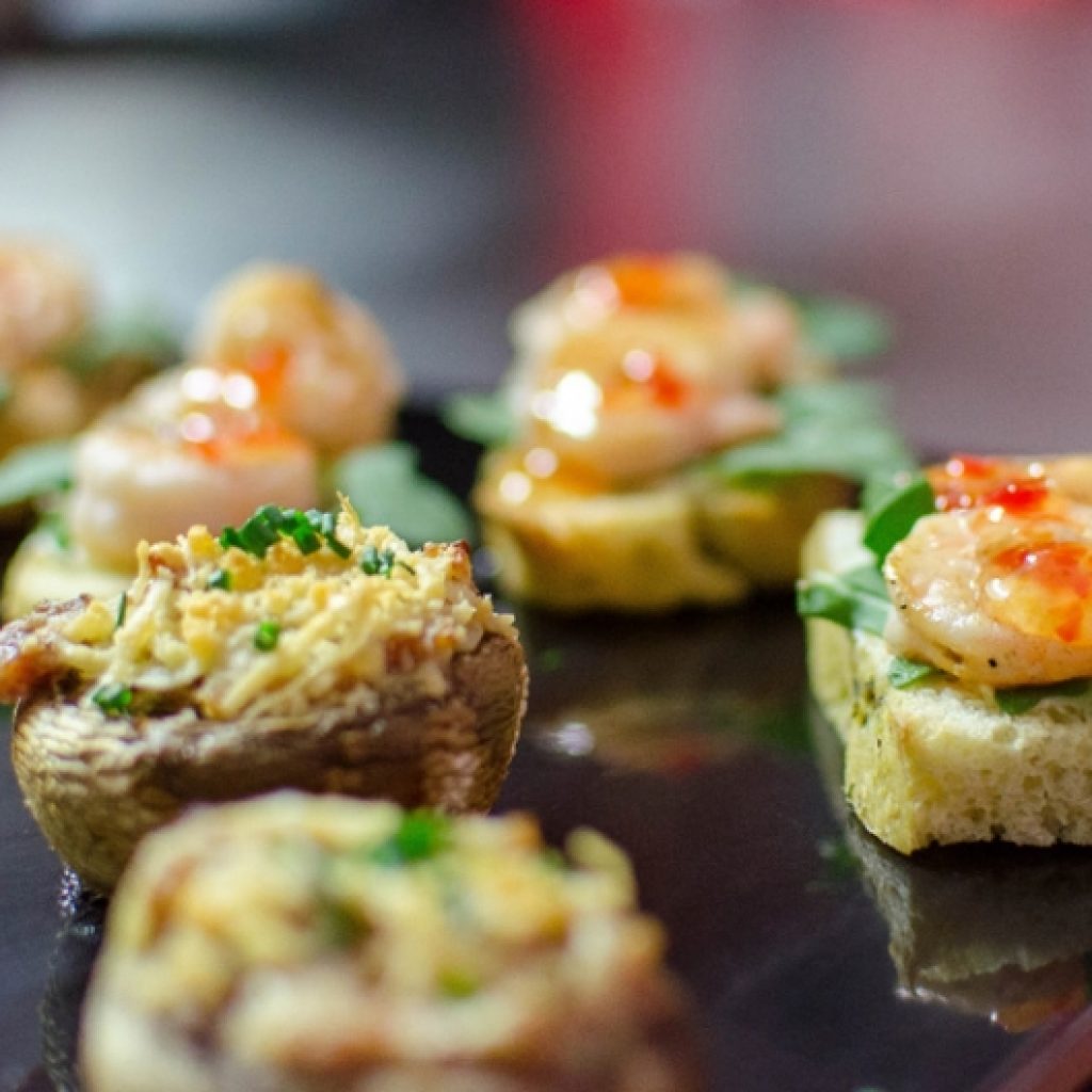 Crostinis de camarones