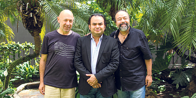 Nelson Gómez, Alexis Cárdenas y Francisco González